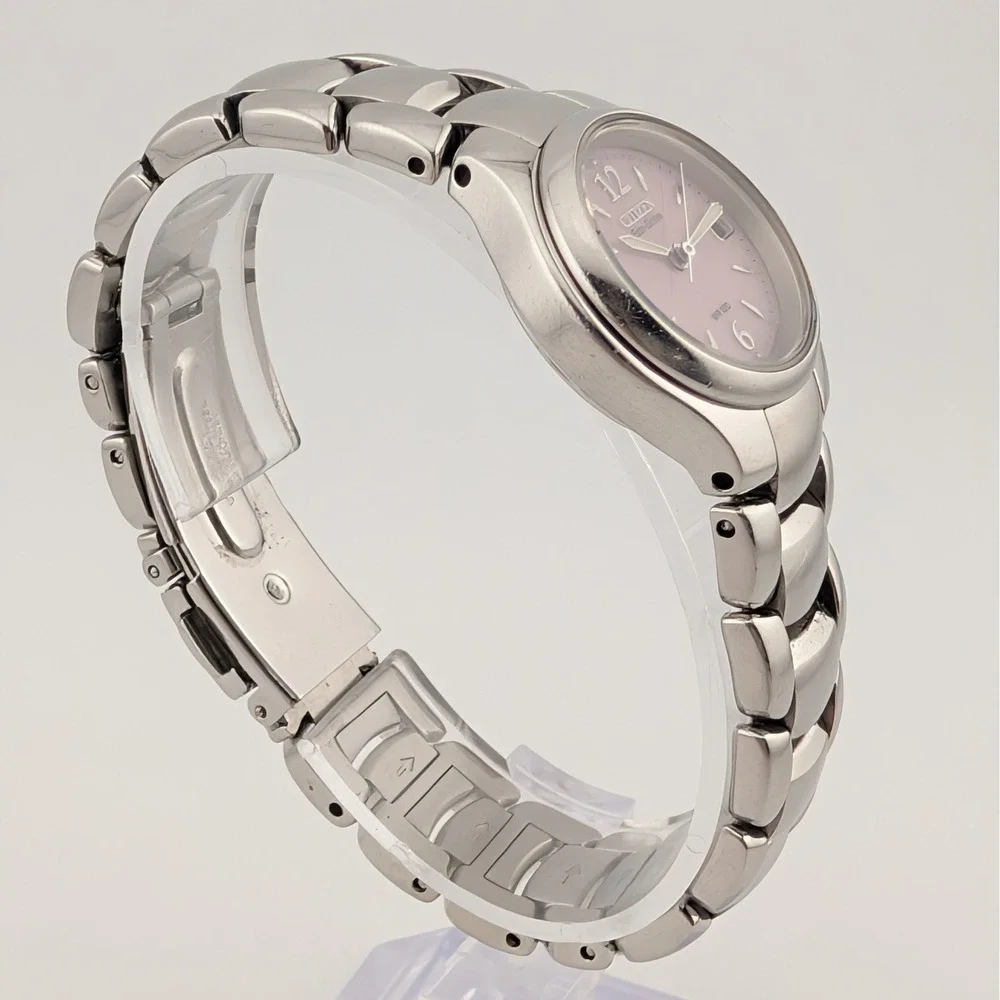 Citizen Eco-Drive Chandler Silhouette Watch S039941 Date Pink Sunburst Xtra Link